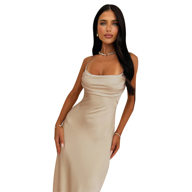 Damen Elegantes Maxikleid mit raffiniertem Cowl-Ausschnitt R&B