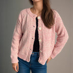 Damen lässiger Strickcardigan mit großen Knopfdetails und weichem Material R&B