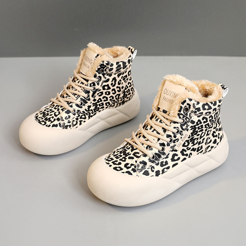 Damen modische High-Top Sneakers mit kuscheligem Innenfutter R&B