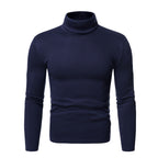 Herren Rollkragenpullover aus weichem Baumwollmix mit körperbetontem Schnitt