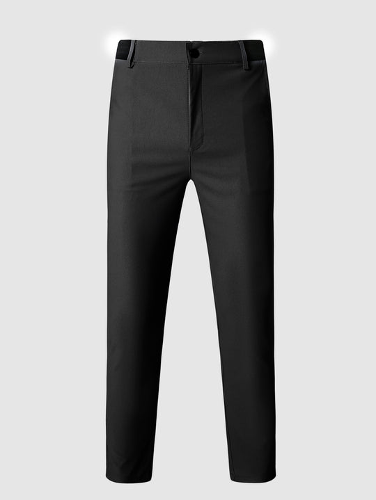 Herren elegante Slim-Fit Freizeithose mit elastischem Bund und klassischen Details R&B