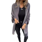 Damen Strickmantel mit Fransen R&B