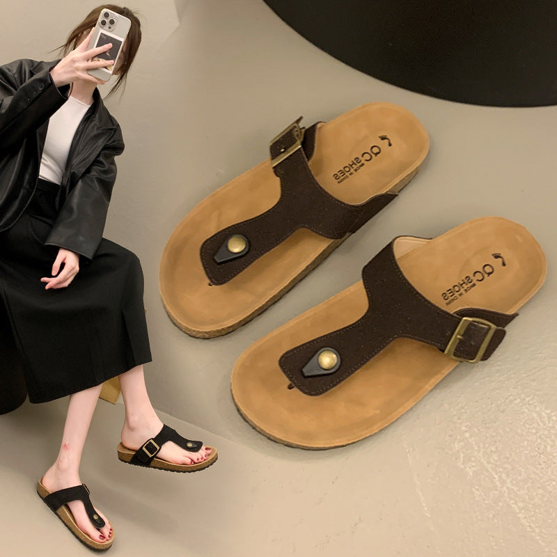 Damen Komfortable Zehentrenner-Sandalen mit verstellbarem Riemen und ergonomischer Sohle R&B