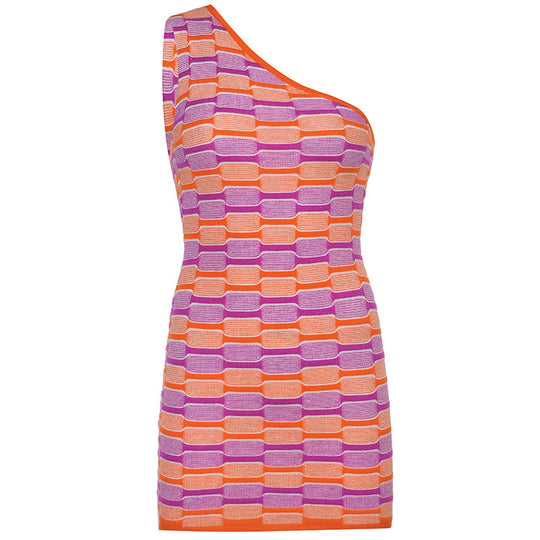 Damen asymmetrisches Top mit kreativem Muster R&B