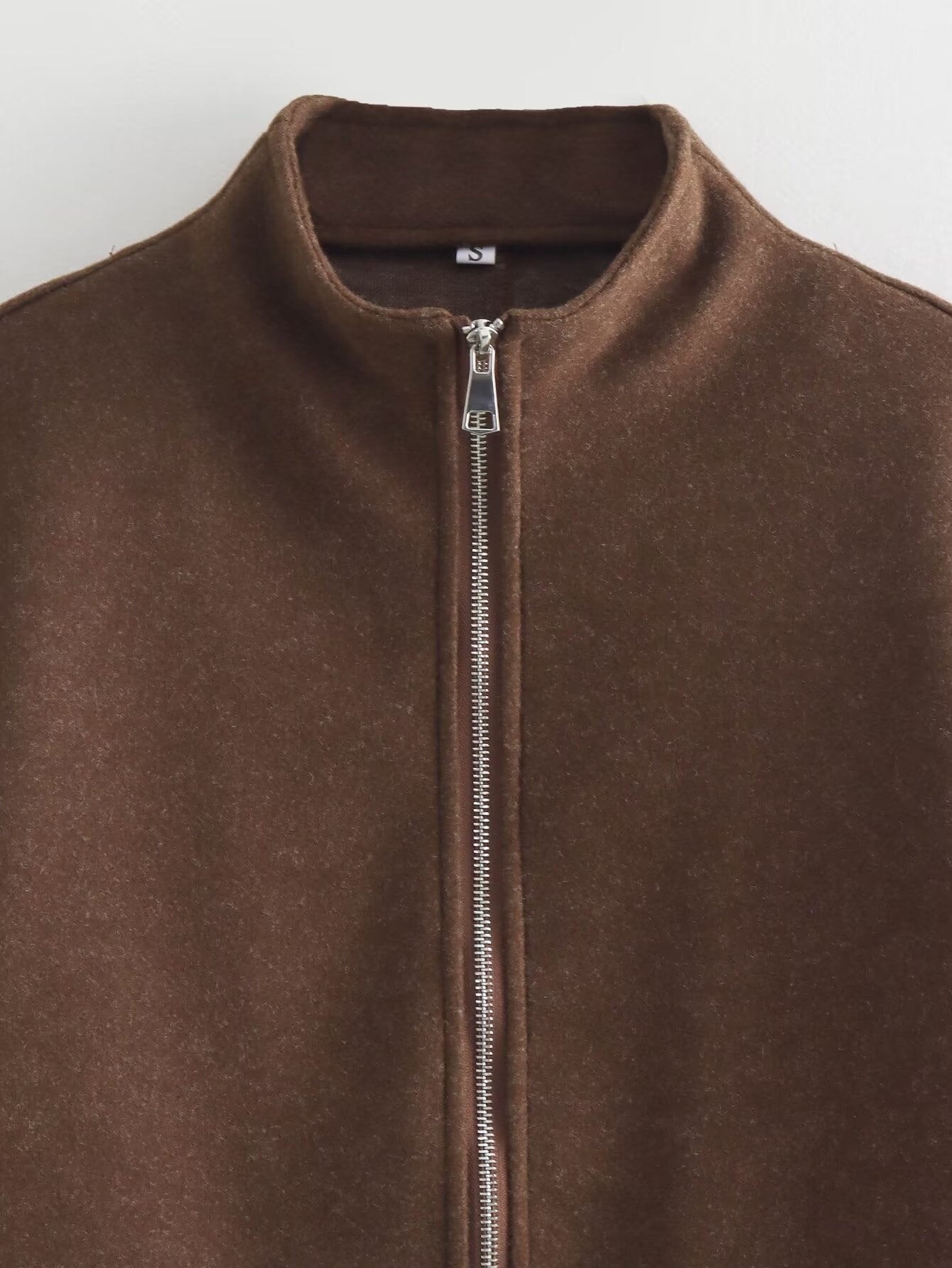 Damen zeitgenössische Übergangsjacke mit hochwertigem Stehkragen und durchgehendem Reißverschluss R&B