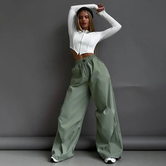 Damen bequeme lässige Hosen mit elastischem Bund R&B