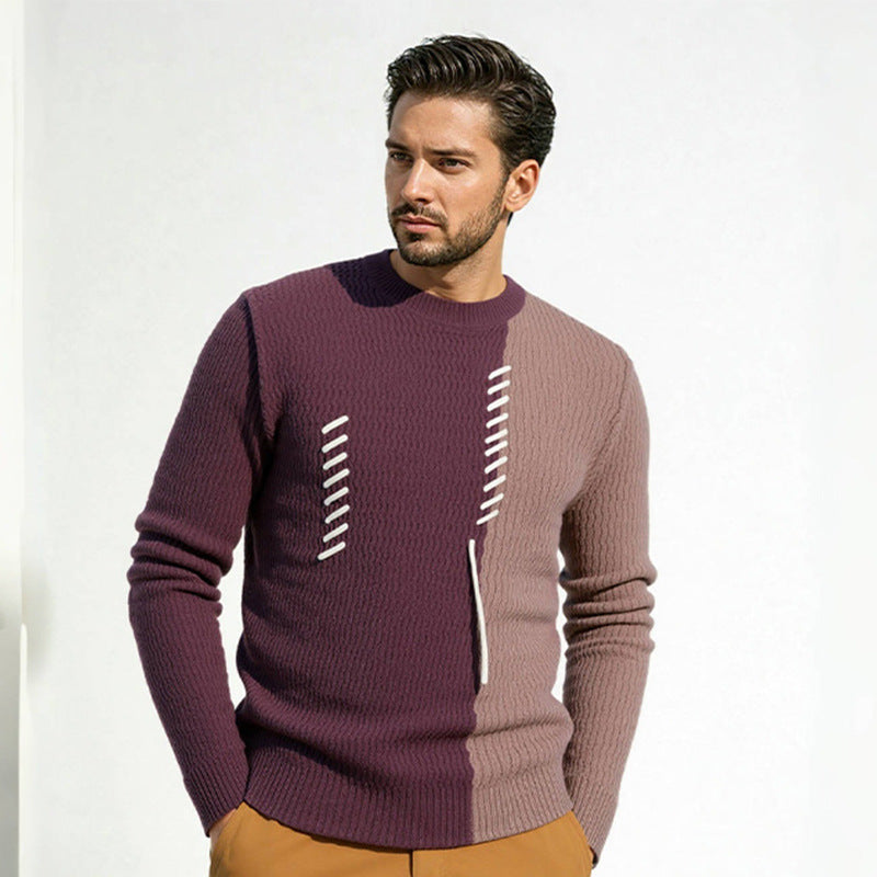 Herren modischer Pullover mit strukturiertem Design und einzigartigen Knotendetails R&B