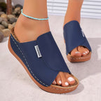 Damen Trendige Slip-On Sandalen mit modischer Überlappung und komfortablem Fußbett R&B