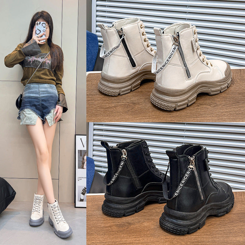Damen modische High-Top Sneakers mit praktischem Reißverschluss und atmungsaktiver Sohle R&B