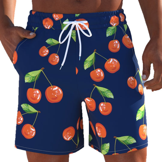 Herren Schwimmmode mit frischem Kirschdesign und bequemer Passform R&B