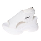 Damen Sportliche Plateau-Sandalen mit atmungsaktivem Strick-Obermaterial