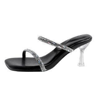 Damen Elegante Riemchen Slipper mit glitzernden Akzenten R&B