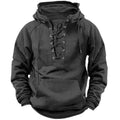Herren Kapuzenpullover mit modernem Schnürdesign und weichem Innenfutter R&B