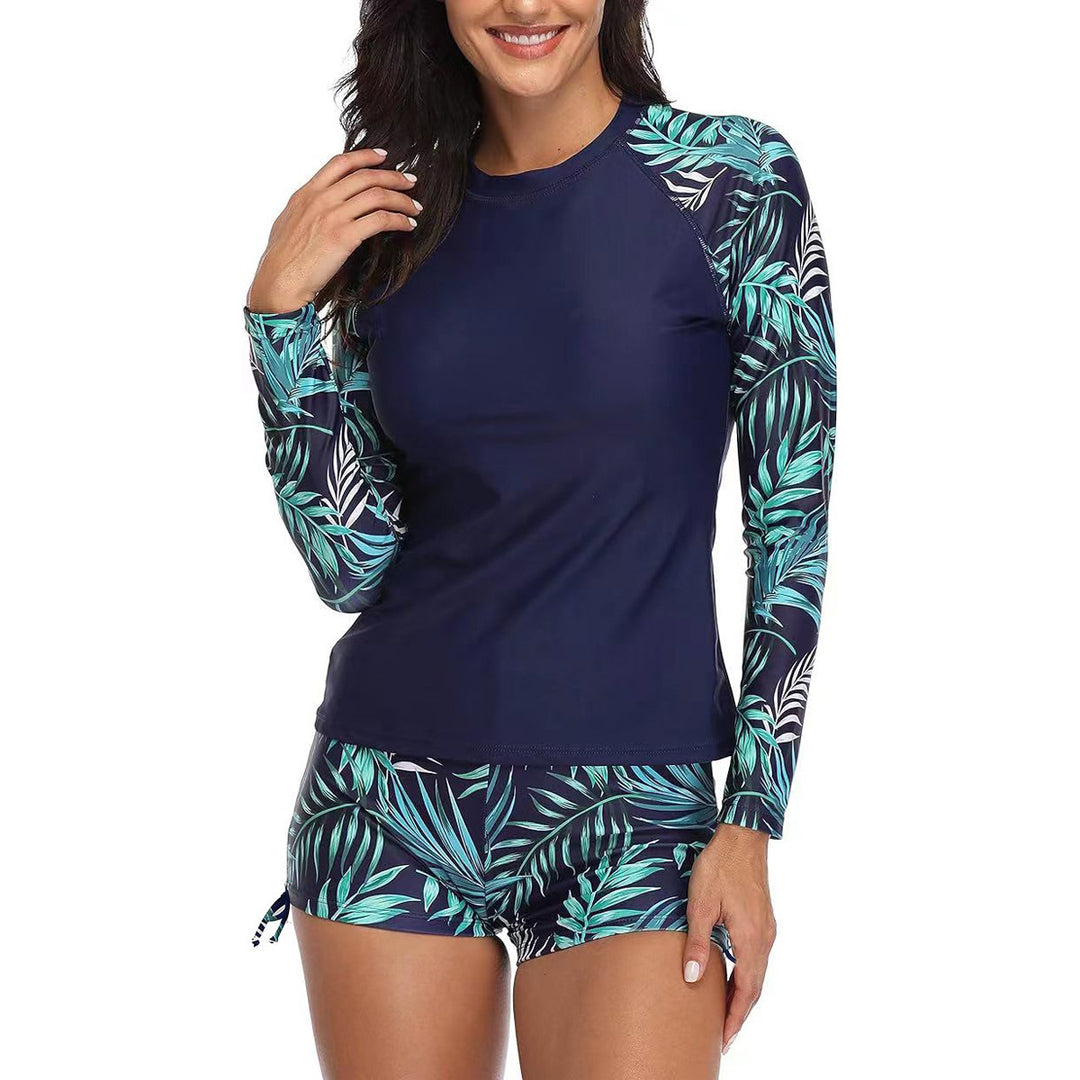 Damen Sportlicher Rashguard mit floralem Design R&B