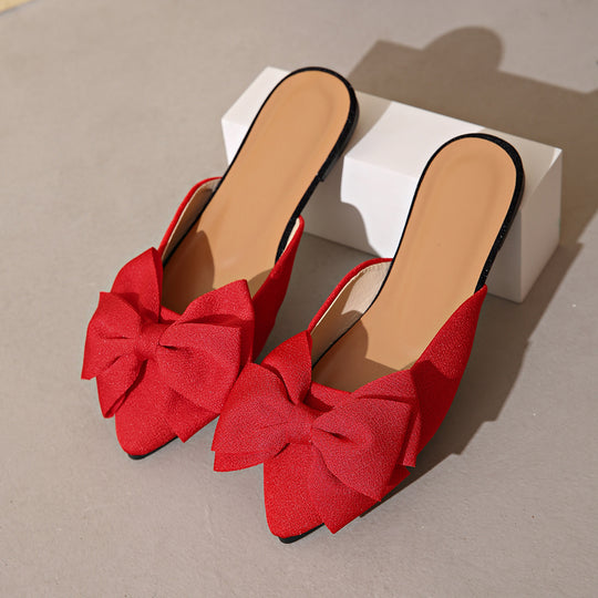 Damen modische Slides mit eleganter Schleifenverzierung R&B