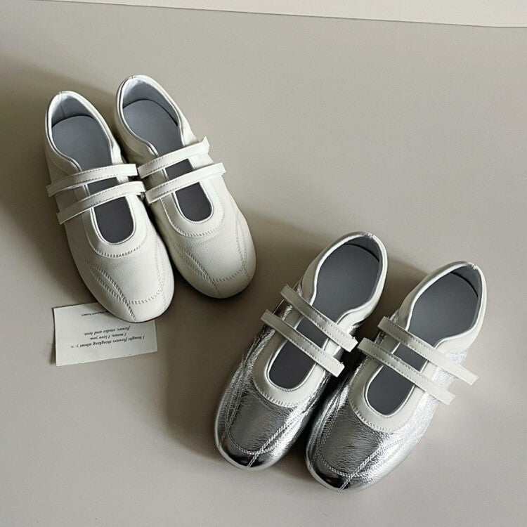 Damen Komfortable Ballerinas mit verstellbarem Riemendesign und atmungsaktiver Sohle