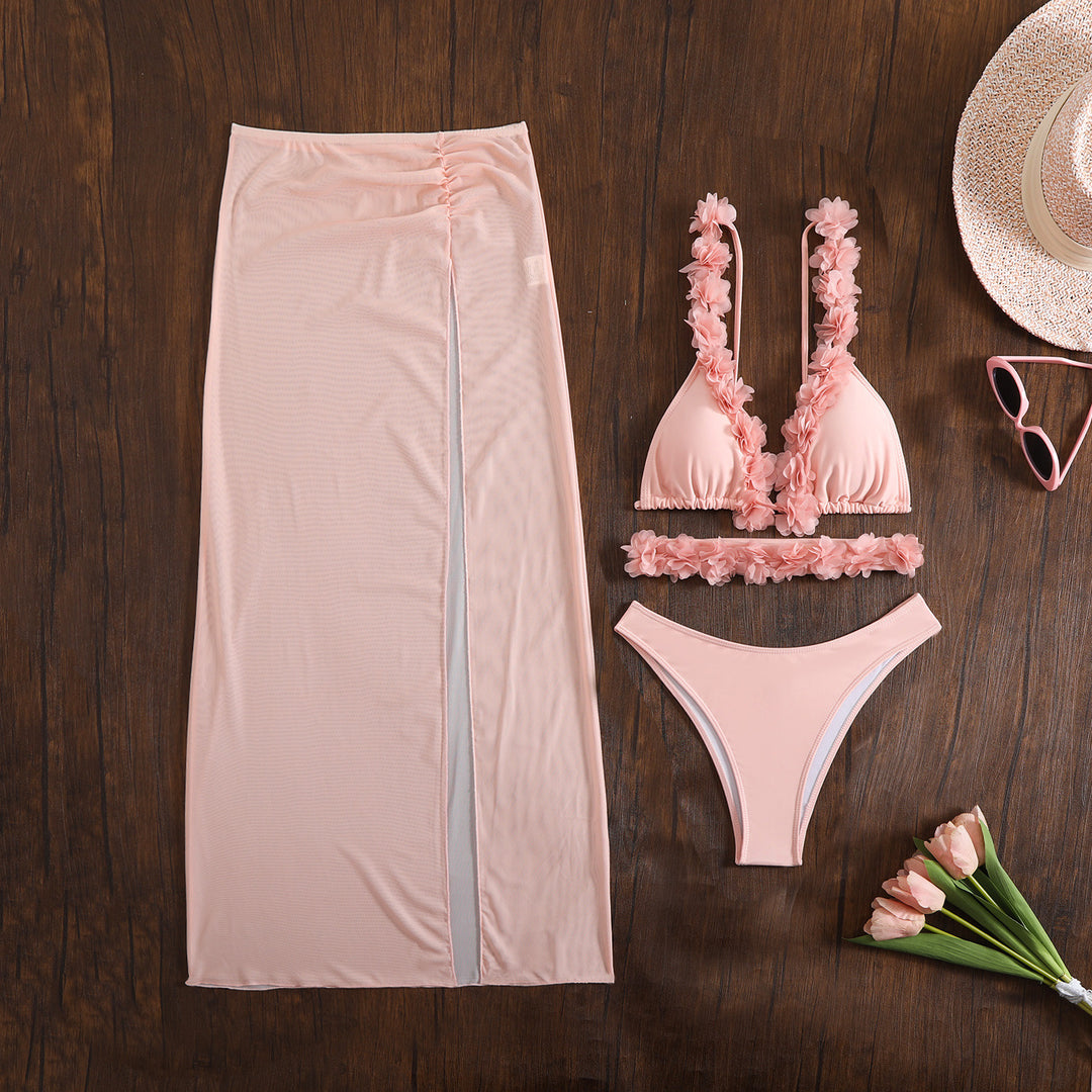 Damen Bikini-Set mit raffinierten Blumenapplikationen R&B