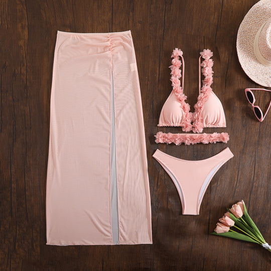 Damen Bikini-Set mit raffinierten Blumenapplikationen R&B