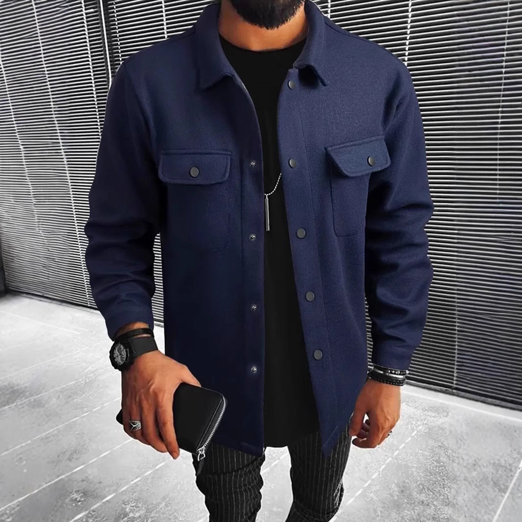 Herren Hemdjacke aus hochwertigem Wollmix R&B