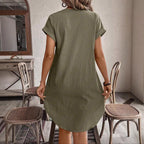 Damen lässiges Hemdblusenkleid R&B