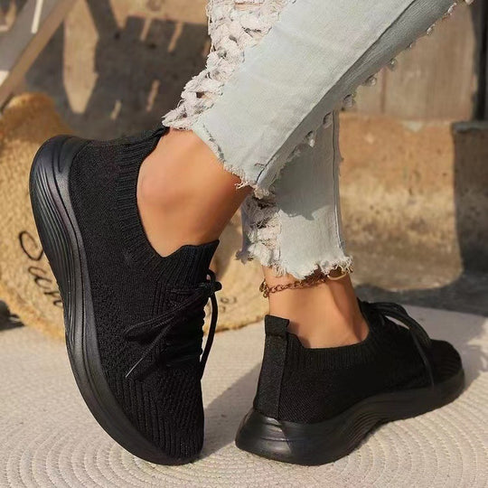 Damen Atmungsaktive Sneaker mit elastischem Strick-Obermaterial und stützendem Fußbett R&B
