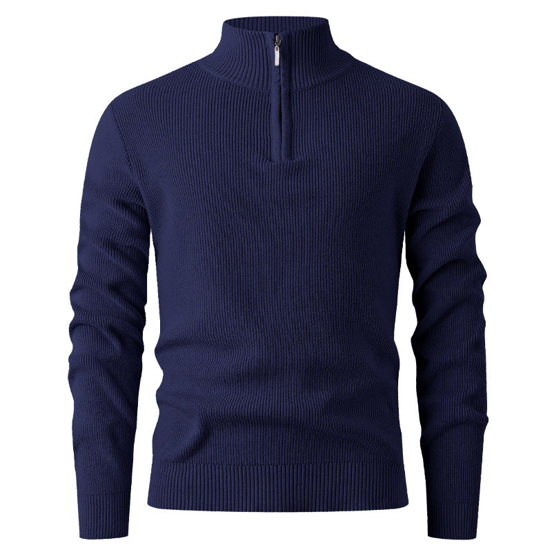 Herren Pullover mit Stehkragen und zusätzlichem Reißverschluss R&B