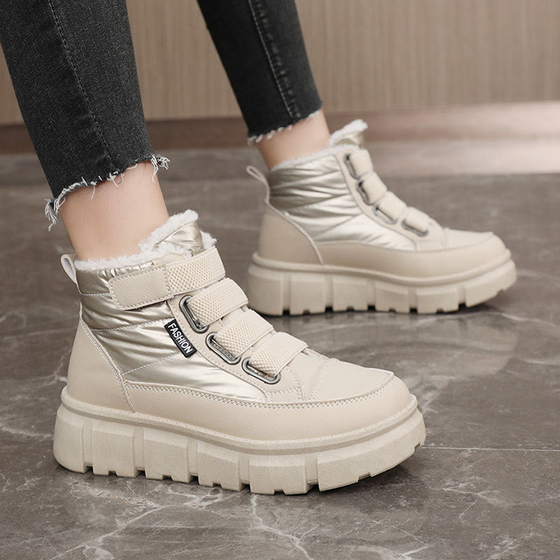 Damen Winterstiefel mit warmem Fleece-Futter und praktischen Klettverschlüssen R&B