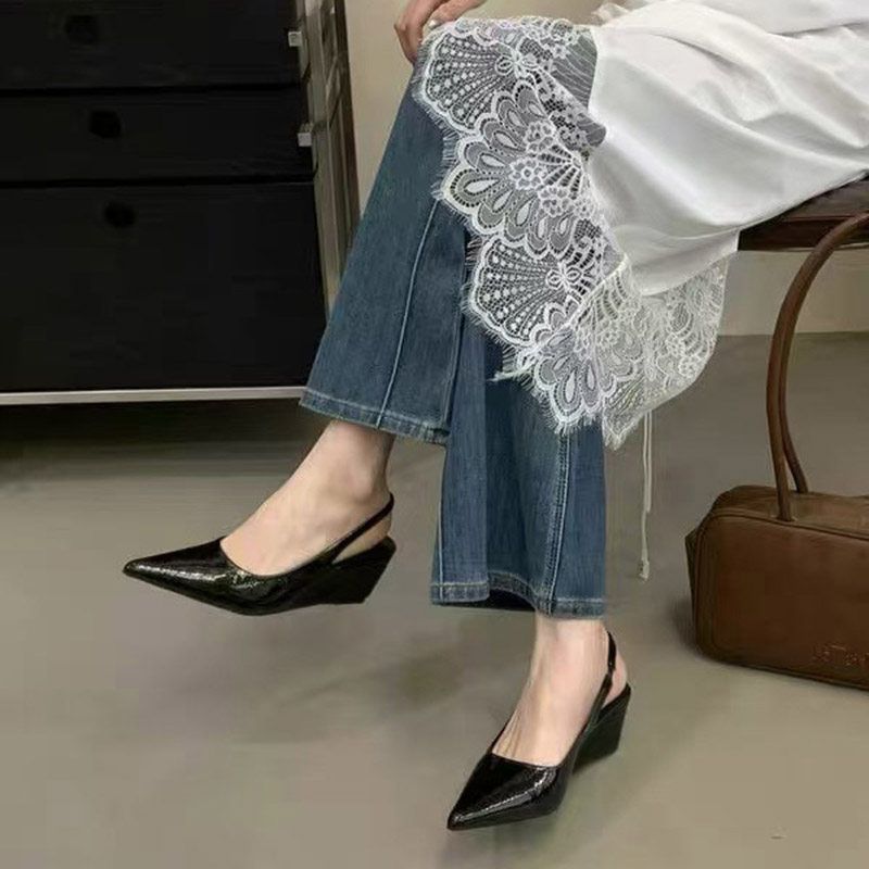 Damen elegante Slingback-Wedges R&B