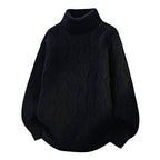 Damen Oversized Rollkragenpullover mit strukturiertem Zopfmuster R&B