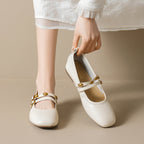 Damen Ballerinas mit eleganten doppelten Riemen und praktischen Schnallen