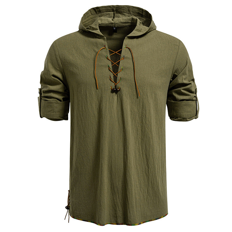Herren Kaptuzenbluse mit einzigartigem Schnürdesign R&B