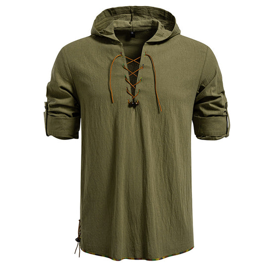 Herren Kaptuzenbluse mit einzigartigem Schnürdesign R&B