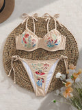 Damen Eleganter Bikini mit kunstvollen Stickereien R&B