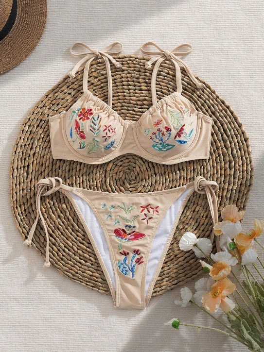 Damen Eleganter Bikini mit kunstvollen Stickereien R&B