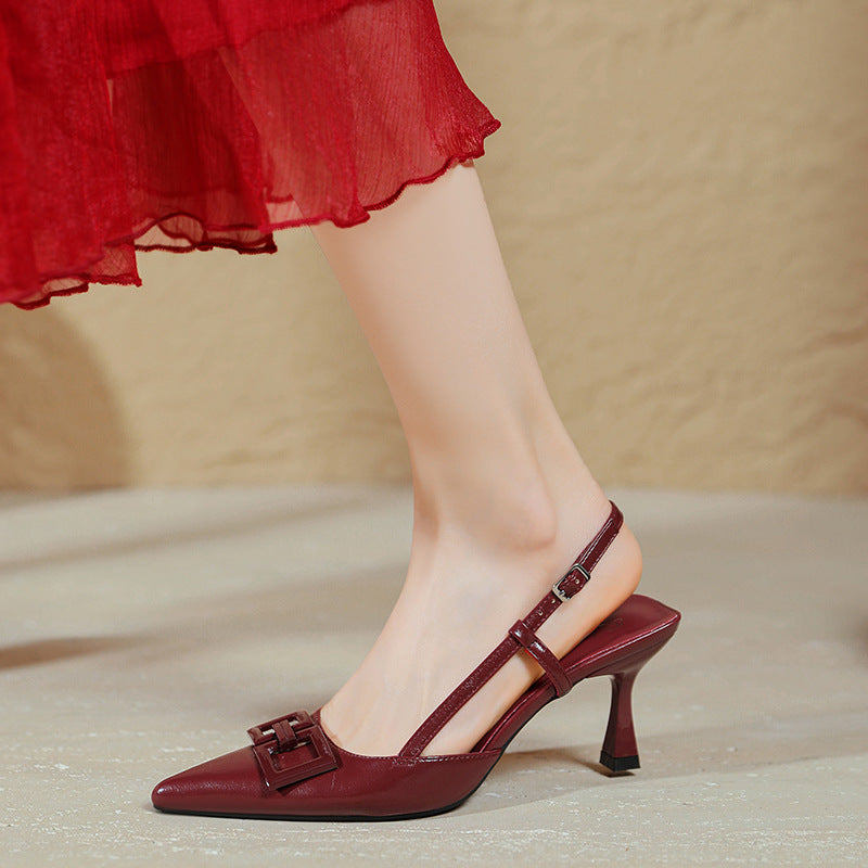 Damen Slingback-Pumps mit eleganter Schnallenapplikation