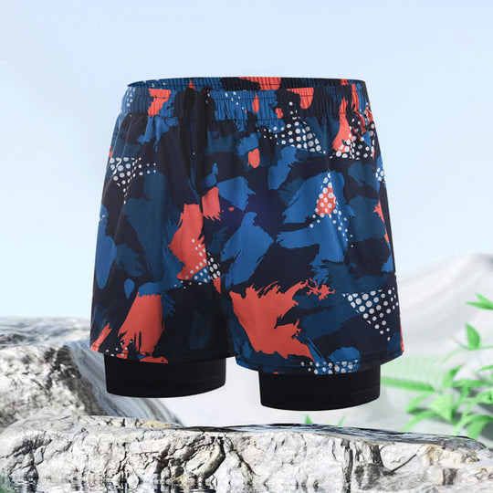 R&B | Doppellagige Herren Sport Fitness Anti-Peinlichkeit Strandhose