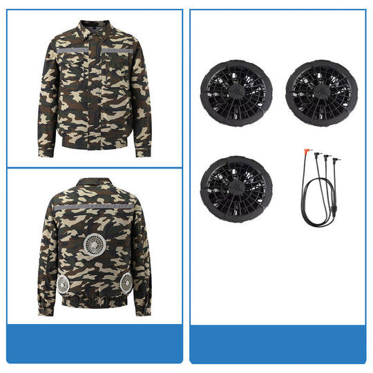 Herren nan belüftete Arbeitsjacke mit integrierten USB-Lüftern und externem Akkufach R&B