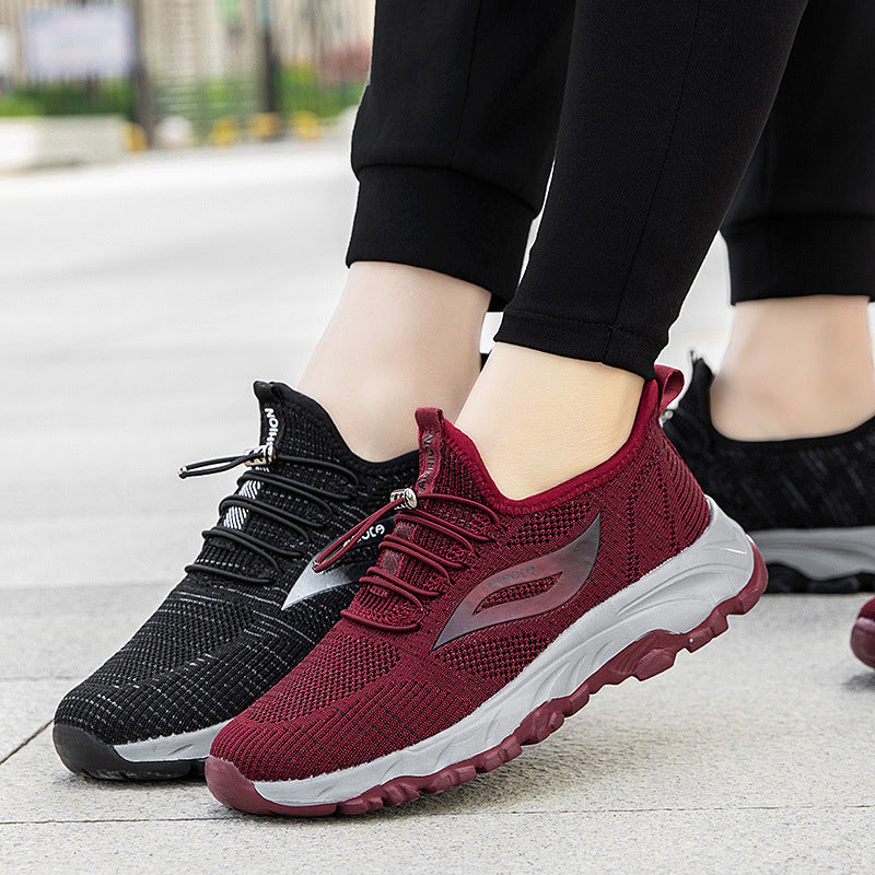 Damen Sportliche Strick Sneakers mit elastischem Schnellschnürsystem R&B