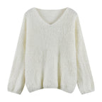 Damen Flauschiger Pullover mit weitem Schnitt R&B