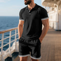 Herren Freizeit-Set mit atmungsaktiven Materialien und modischen Akzenten R&B