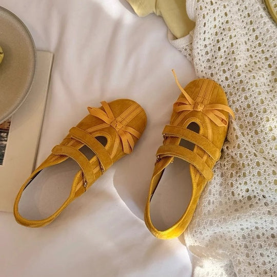 Damen bequeme und elegante Hausschläppchen mit dekorativen Schleifen R&B