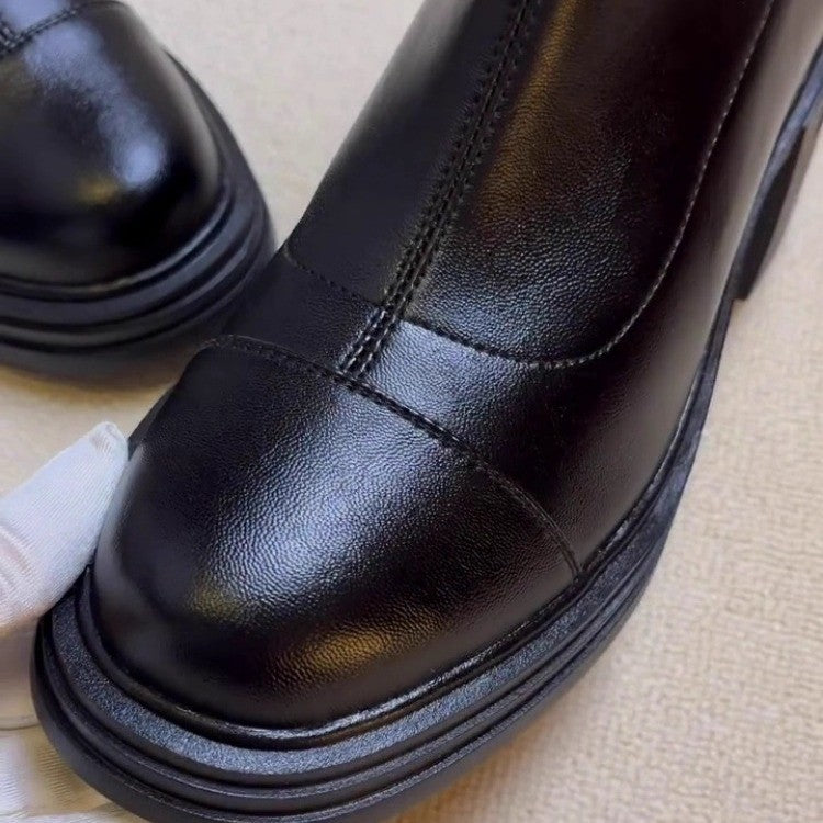 Damen elegante Stiefeletten mit modischem Reißverschluss und robustem Blockabsatz R&B