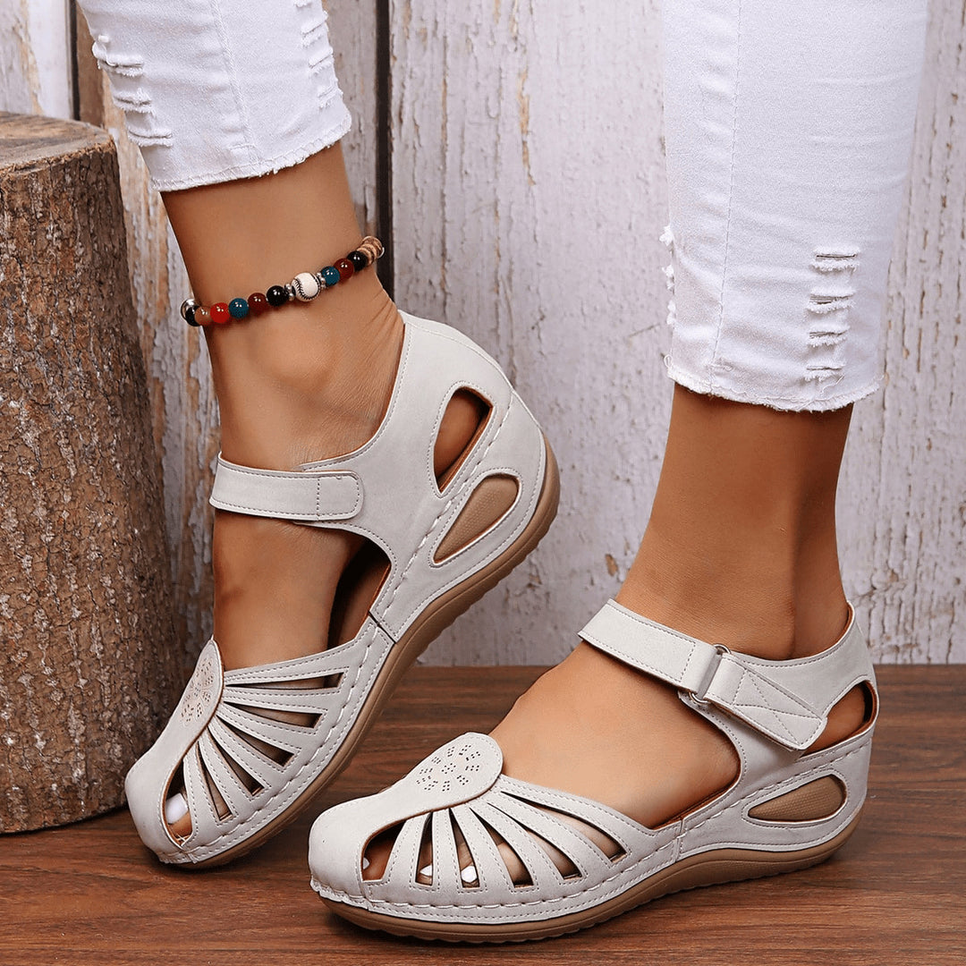 Damen komfortable Riemchensandalen mit anatomischem Fußbett R&B