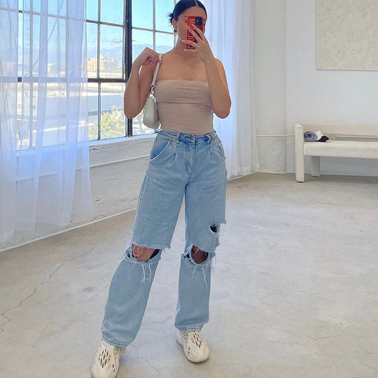 Damen lockere Jeans-Shorts R&B