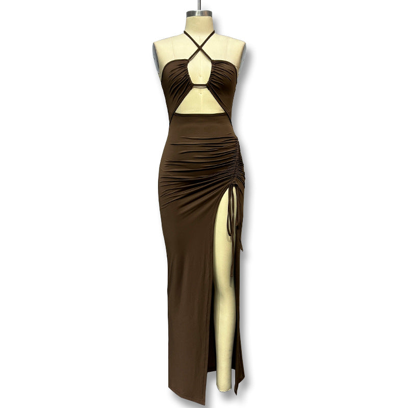 Damen Elegantes und figurbetontes Wickelkleid mit seitlichem Schlitz R&B