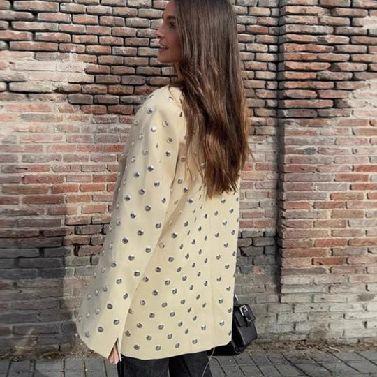 Damen Oversized Blazer mit luxuriösen Applikationen R&B