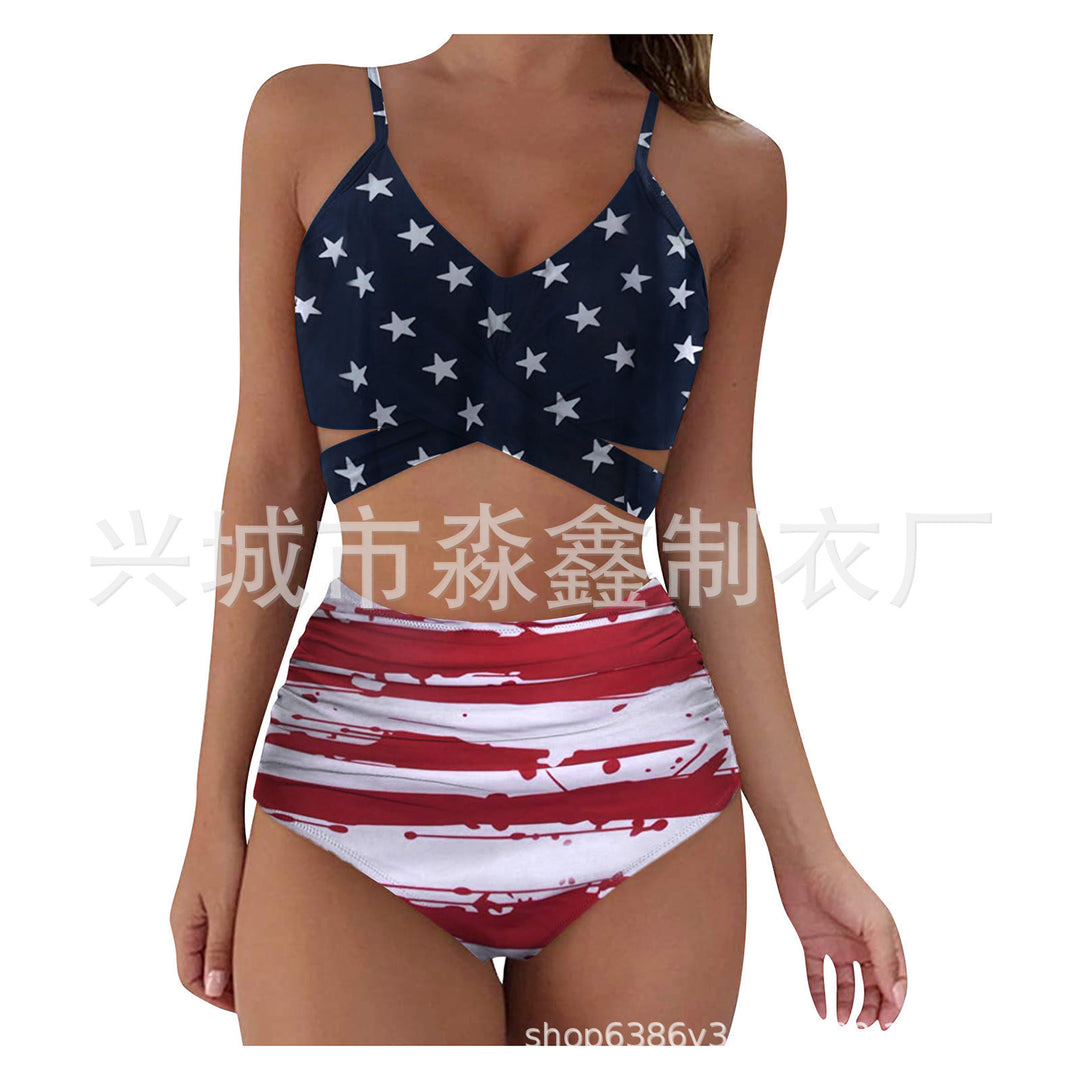 Damen Crop-Top Bikini-Set mit geflochtenem Design R&B