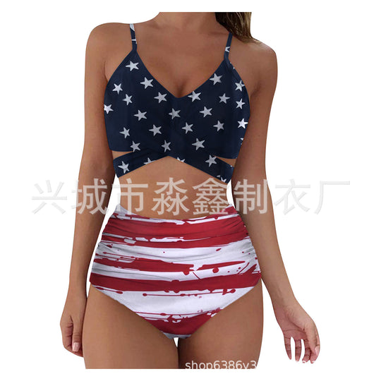 Damen Crop-Top Bikini-Set mit geflochtenem Design R&B
