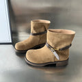 Damen elegante Short-Boots mit modischem Riemen und komfortablem Fußbett R&B