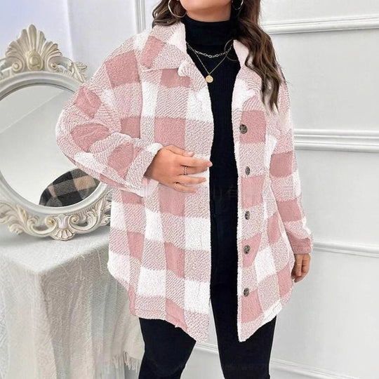 Damen Fließende Karierte Overshirt R&B